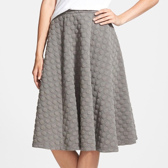 J.O.A. Dresses & Skirts - J.O.A. Polk Dot Jacquard Midi Skirt